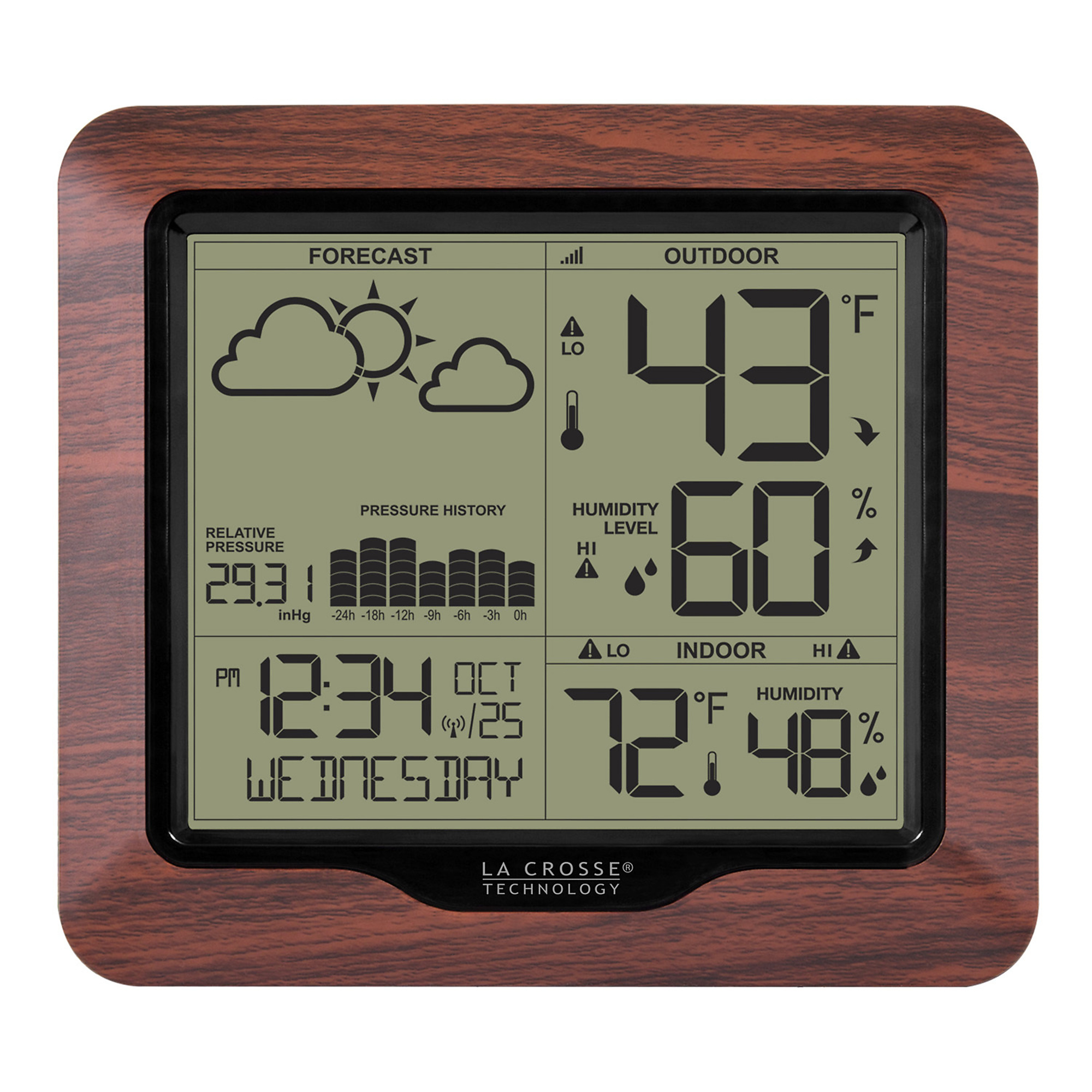 La Crosse Technology Weather Station with Atomic Time, Model# 308-1417BL